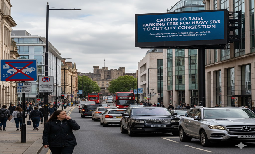 Cardiff to Raise Parking Fees for Heavy SUVs to Cut City Congestion
